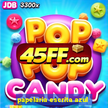papelaria escrita azul